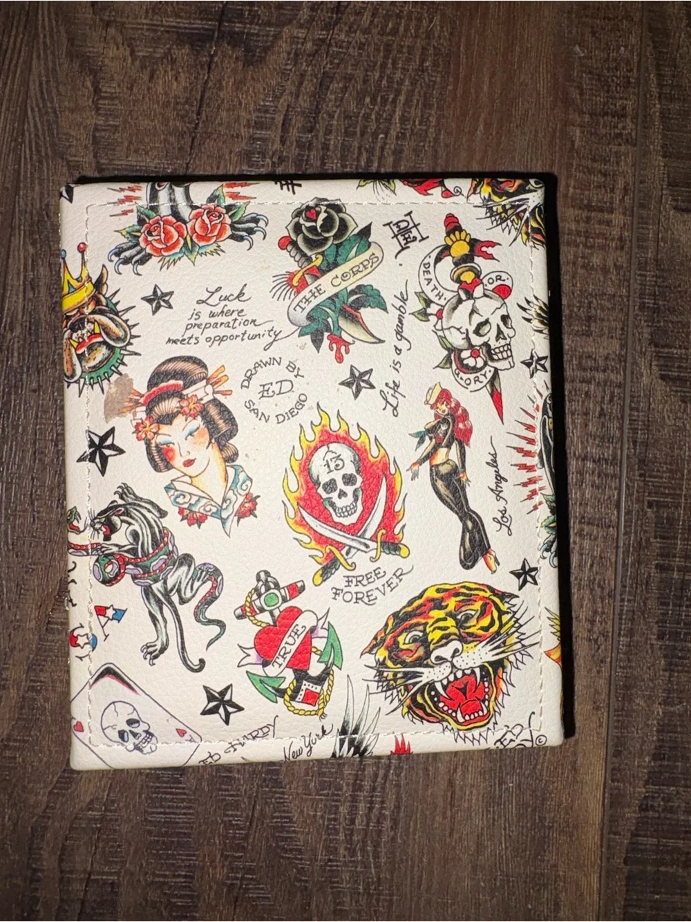 Ed Hardy Tiger Tattoo Bifold Wallet & Valet Tray Gift Set New in Box